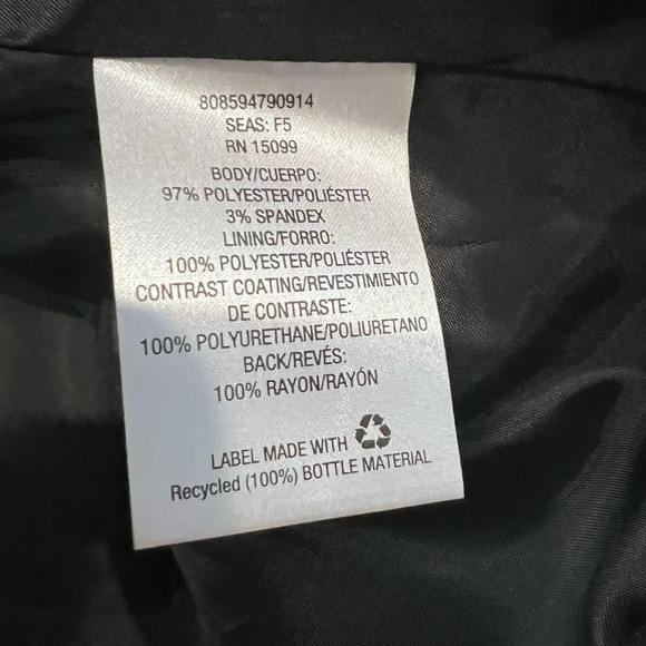 Covington Size Large Blazer Full Zip Black White Leather Trim Career Jacket - Picture 10 of 10